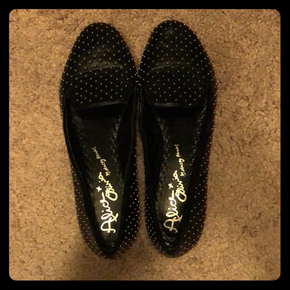 Alice and Olivia leather studded loafers